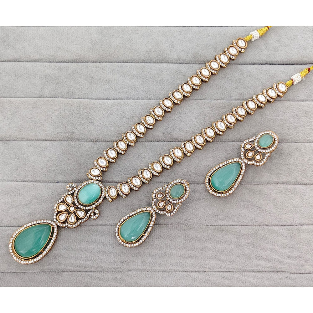 Rajwadi Collection Royal Pota Stone Statement Necklace Set