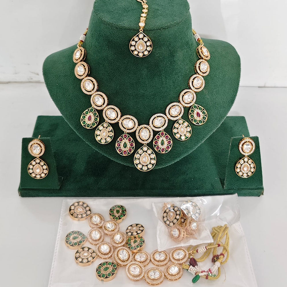 Rajwadi Collection Heritage Polki Kundan Stone Necklace Set