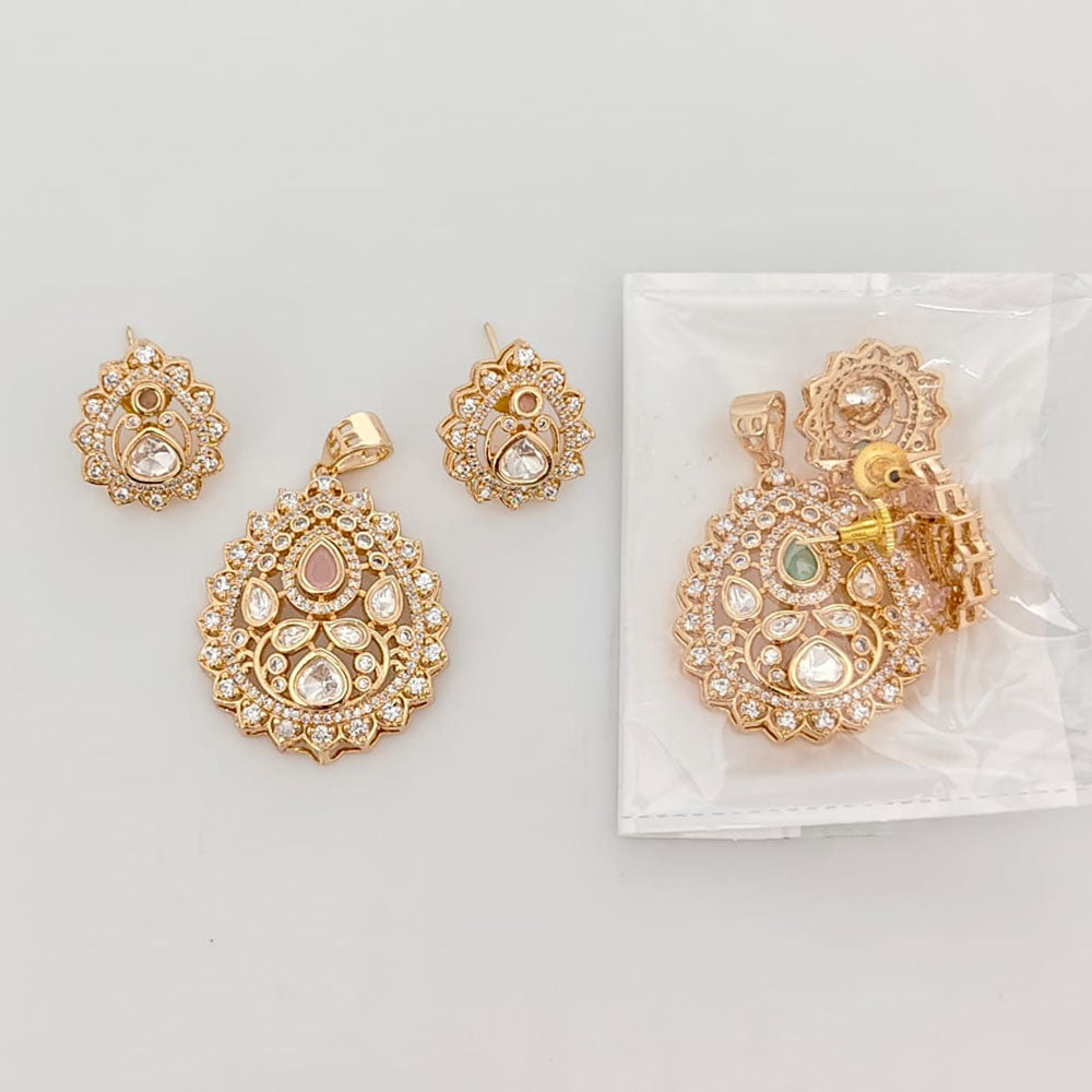 Rajwadi Collection Designer Polki Kundan Pendant Set