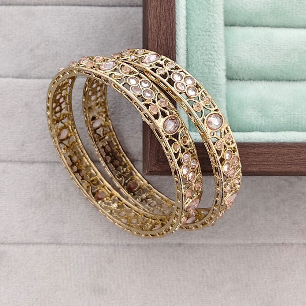 Rajwadi Collection Shimmer Crystal Bangles Set