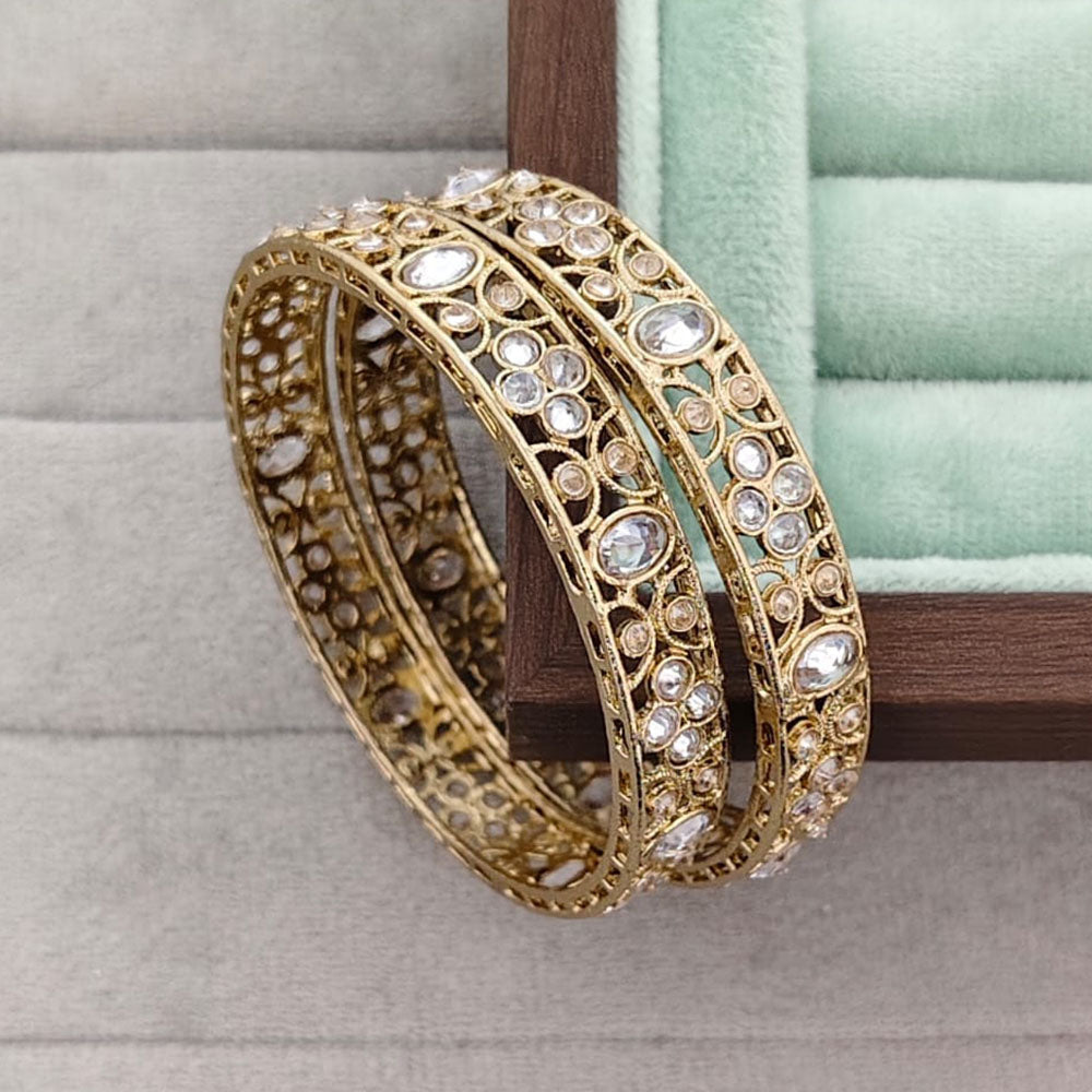Rajwadi Collection Shimmer Crystal Bangles Set
