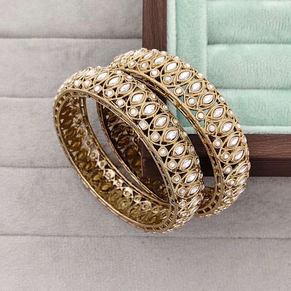 Rajwadi Collection Heritage Pota Stone Bangles Set