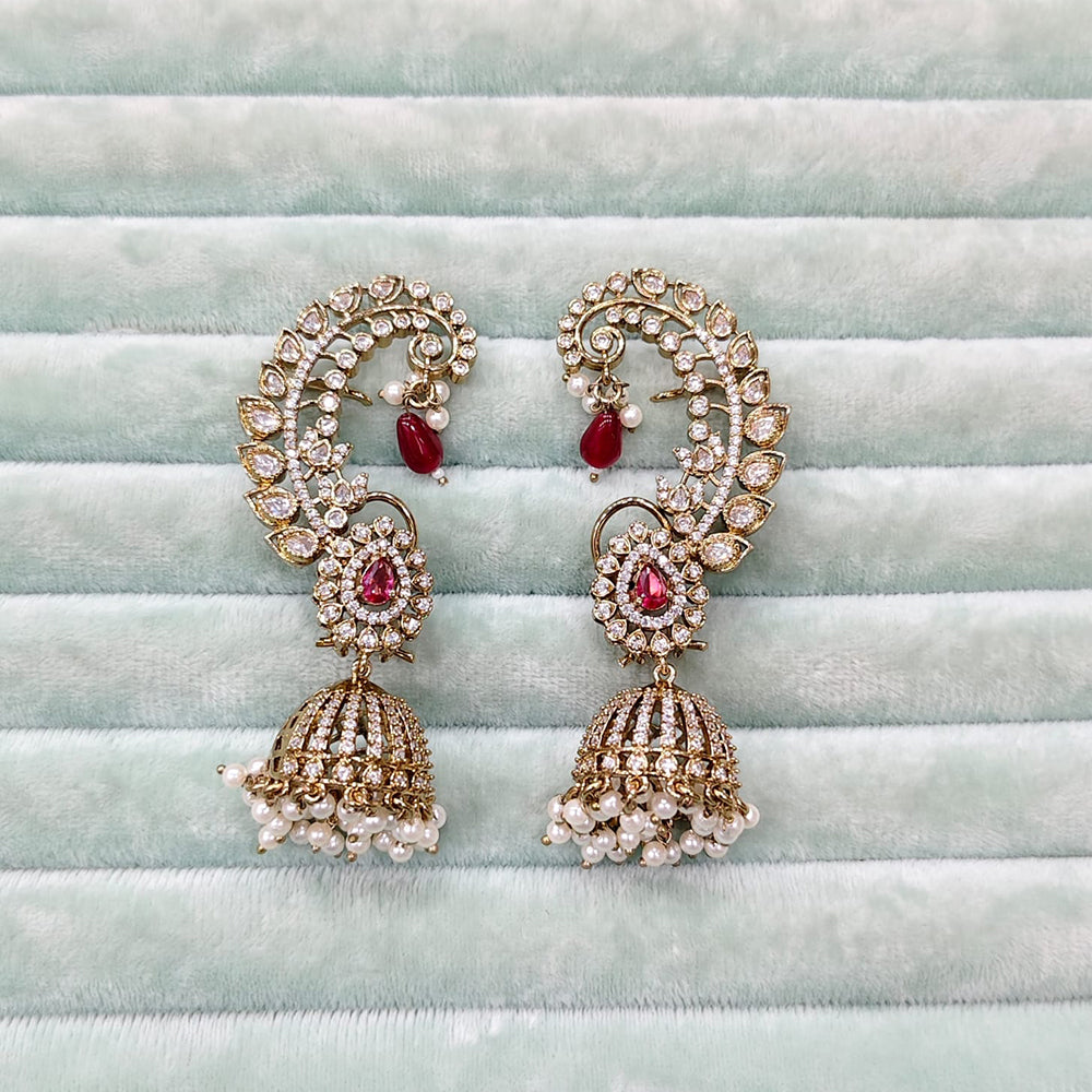 Rajwadi Collection Glamorous American Diamond (Left & Right) Ear Cuff Earrings