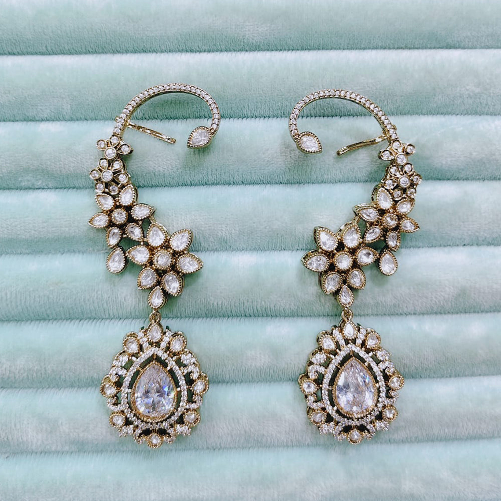 Rajwadi Collection Glamorous American Diamond (Left & Right) Ear Cuff Earrings
