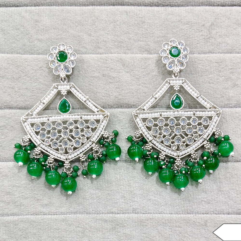 Rajwadi Collection Royal Crystal Stone And Pearl Designer Dangler Earrings