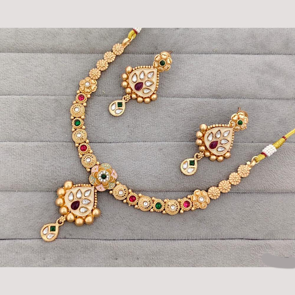 Rajwadi Collection Austrian Stone Gold Plated Necklace Set