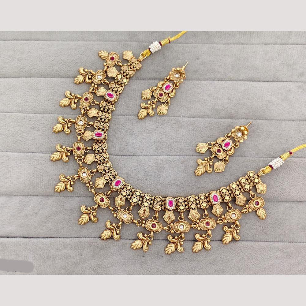 Rajwadi Collection Austrian Stone Gold Plated Necklace Set