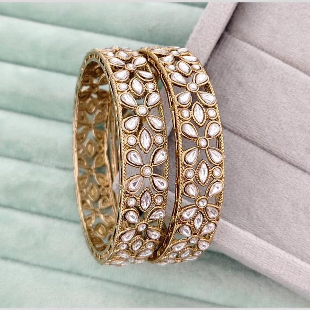 Rajwadi Collection Premium Pota Stone Bangles Set