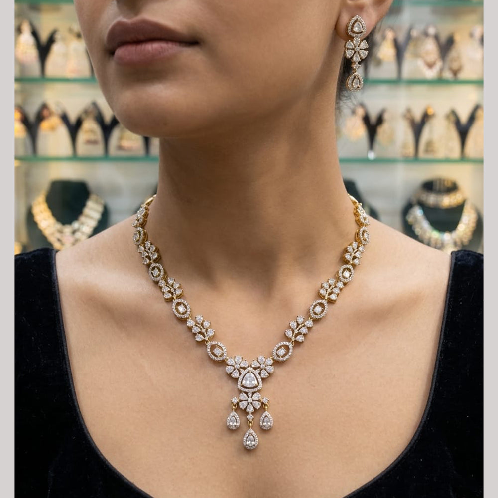 Rajwadi Collection Elegant Polki Kundan Stone Necklace Set
