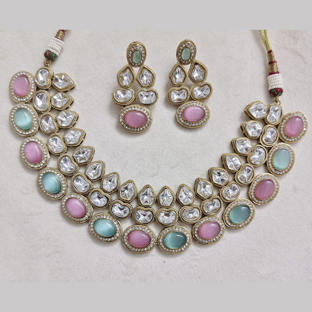 Rajwadi Collection Designer Polki Kundan Necklace Set