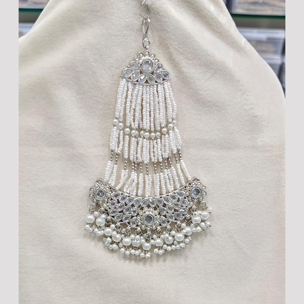 Rajwadi Collection Designer Crystal Stone And Pearl Bridal Passa for Women