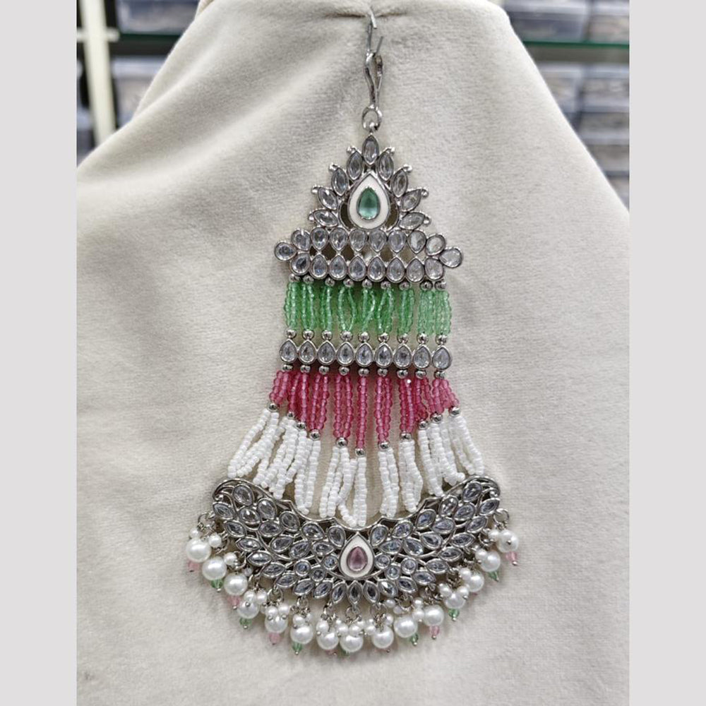Rajwadi Collection Designer Crystal Stone And Pearl Bridal Passa for Women
