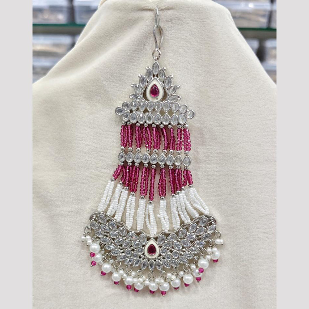 Rajwadi Collection Designer Crystal Stone And Pearl Bridal Passa for Women