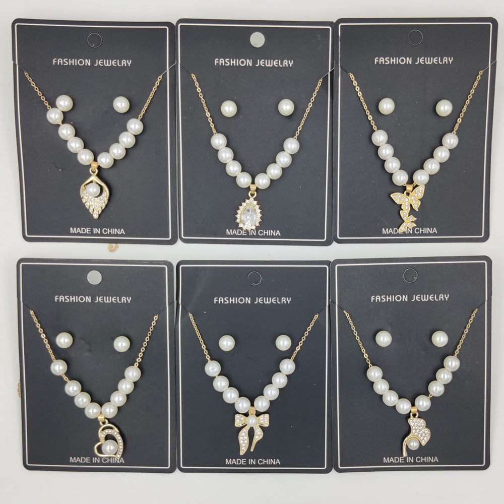 MD Art Gold Plated Pearl Necklace Set (Mix Design) – JewelEMarket