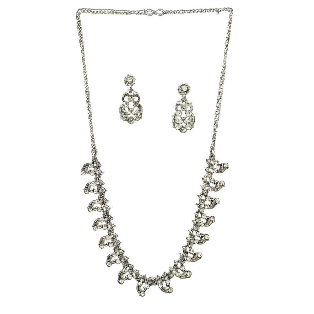 Urthn Silver Plated Elegant Austrian Stone Necklace set(Pack of 3)