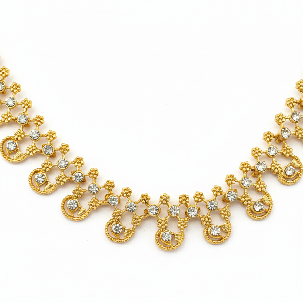 Urthn Gold Plated Elegant Austrian Stone Necklace set(Pack of 3)