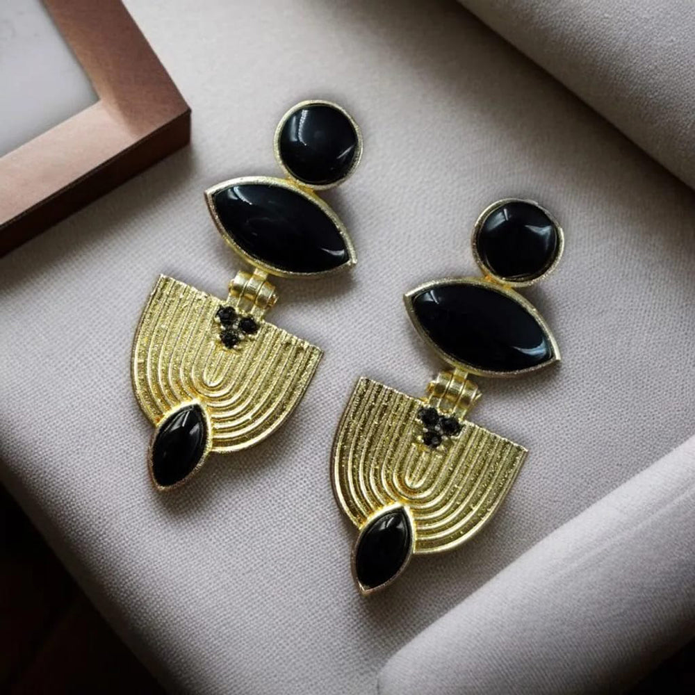 Maharani Jewels Gold Plated Crystal Stone Dangler Earrings