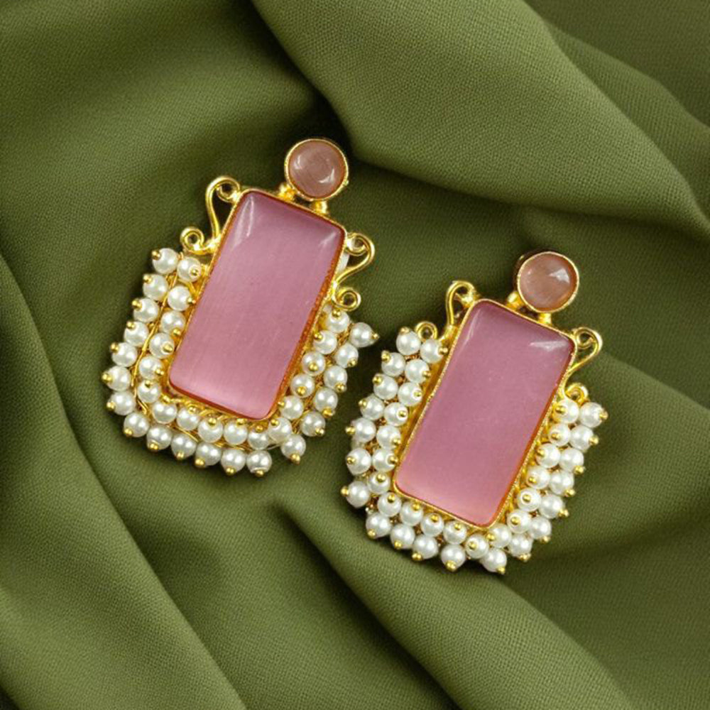 Maharani Jewels Gold Plated Pearls Dangler Earrings