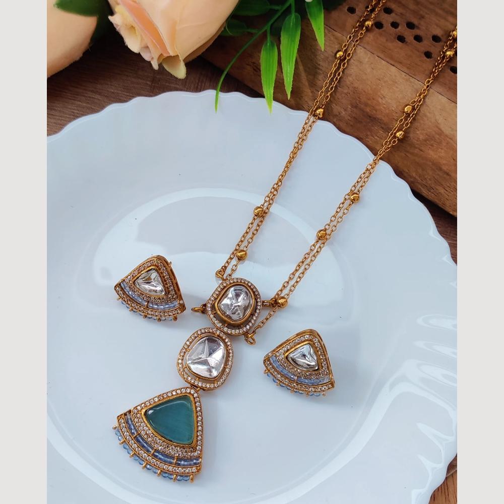 Maharani Jewels Golden Hour Glam Austrin Stone Long Necklace Set