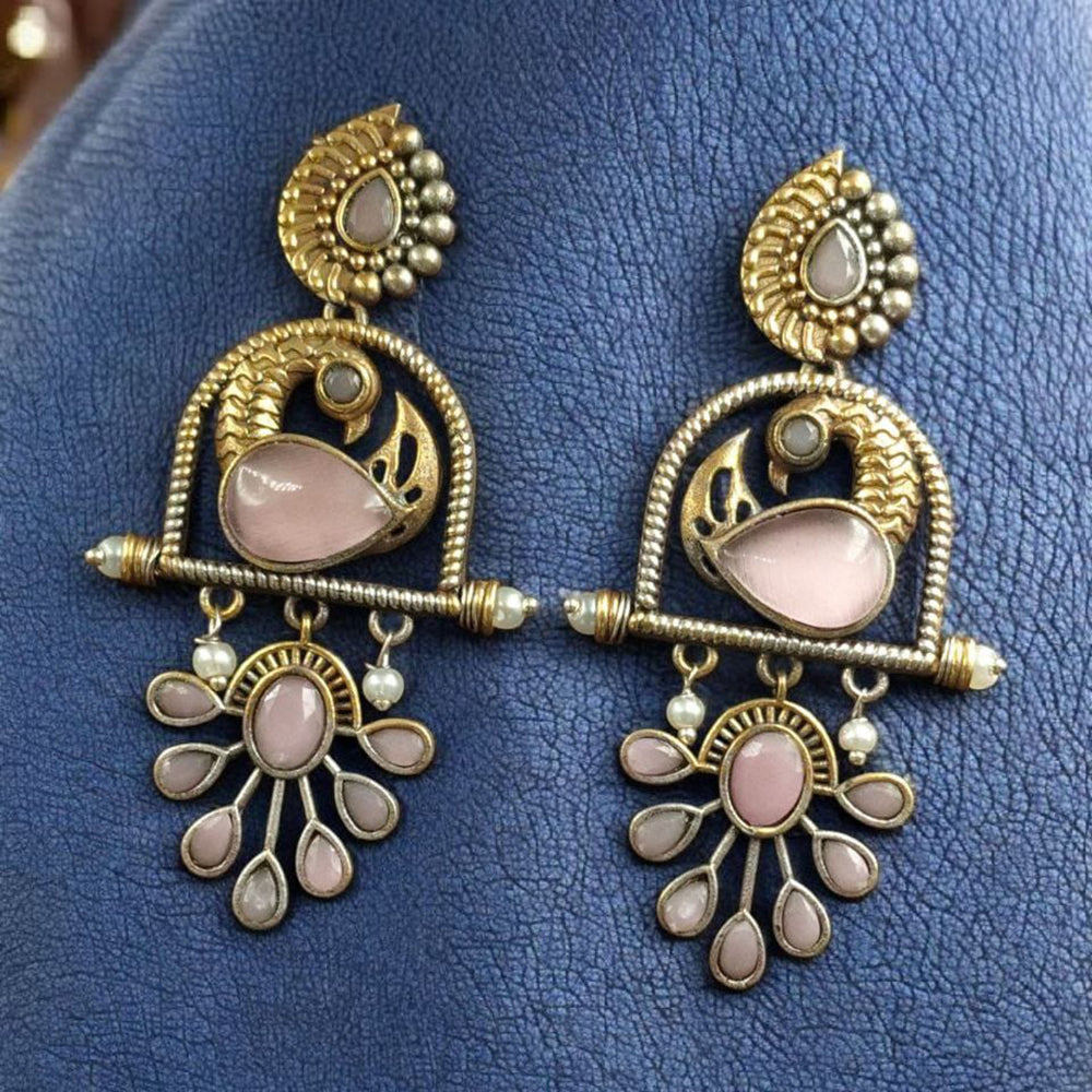 Maharani Jewels Designer Pota Stone And Pearl Dangler Earrings