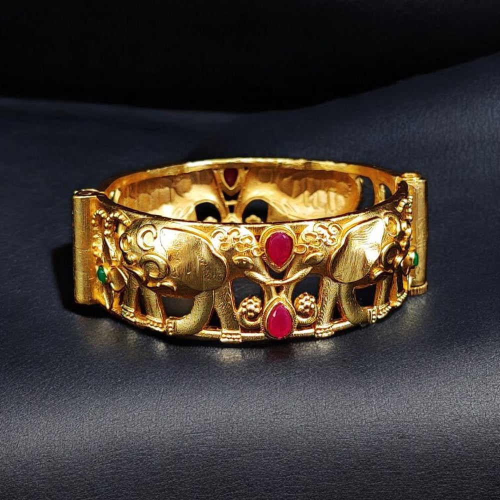 Maharani Jewels Rajasthani Style Elephant Pota Stone Openable Bracelet