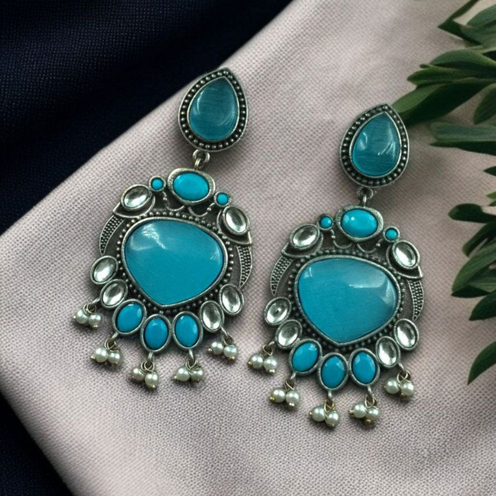 Maharani Jewels Elegance Pota Stone And Pearl Dangler Earrings