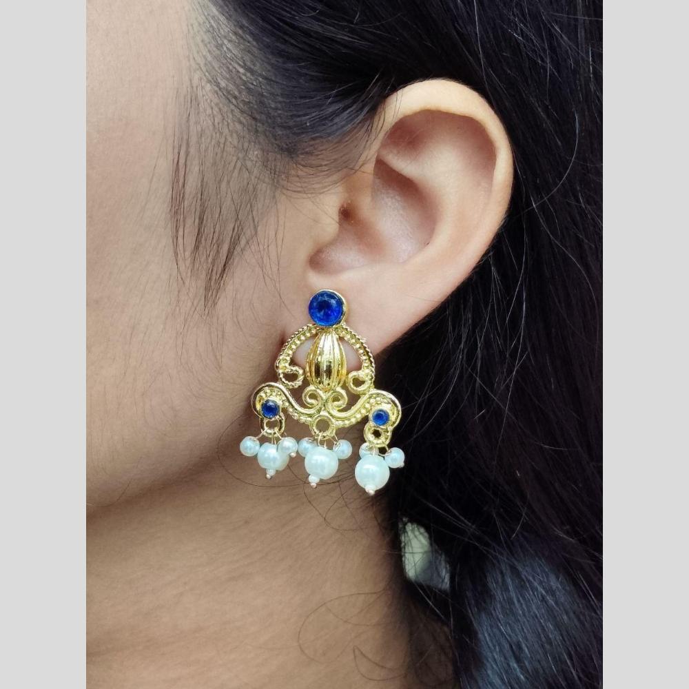 Maharani Jewels Elegance Pota Stone And Pearl Dangler Earrings