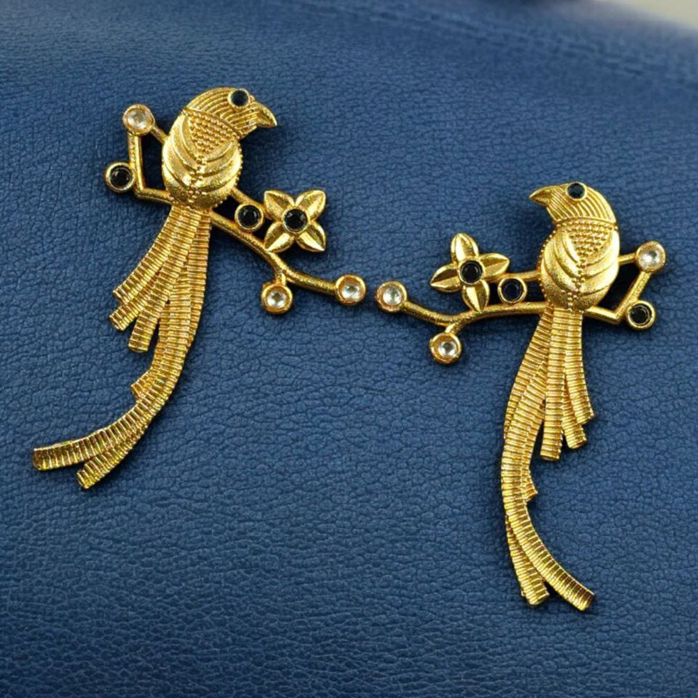 Maharani Jewels Peacock Bird Design Floral Dangler Earrings for Women