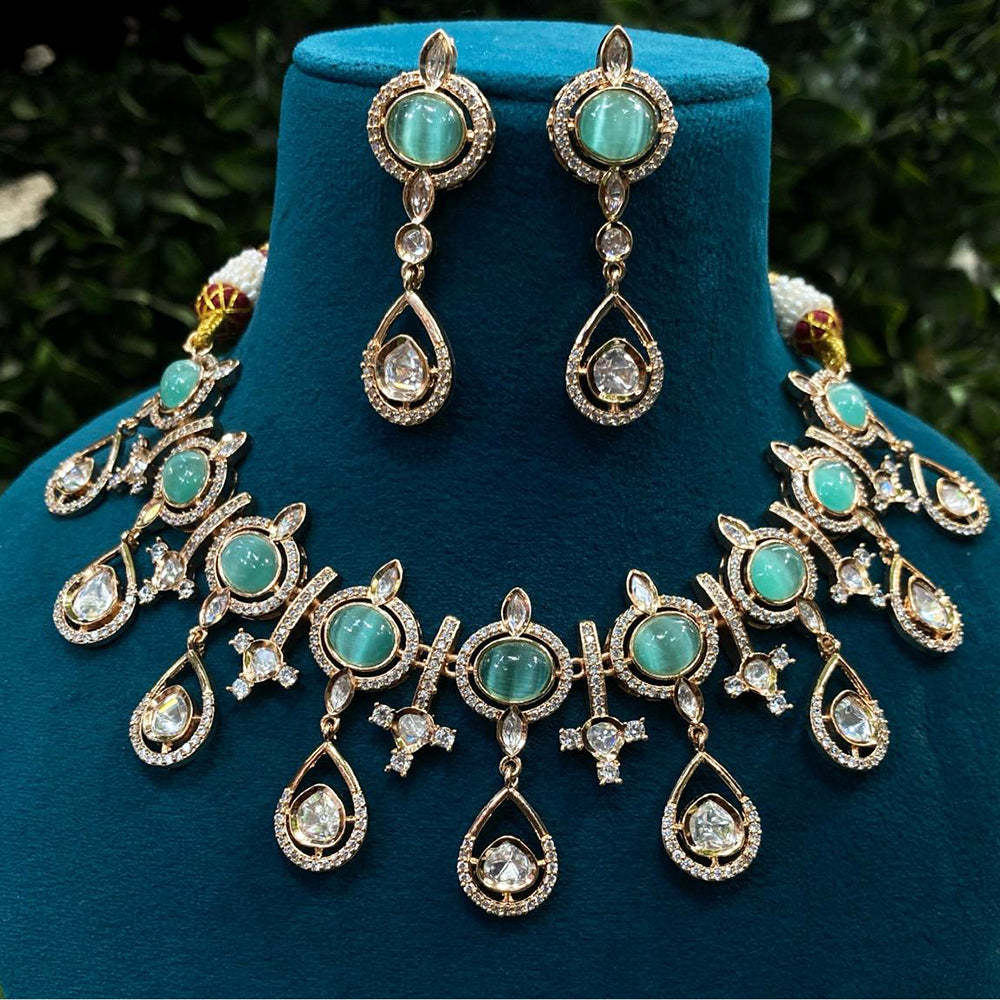 Royal Kundan Jewellery Gold Plated Polki Kundan Choker Necklace Set