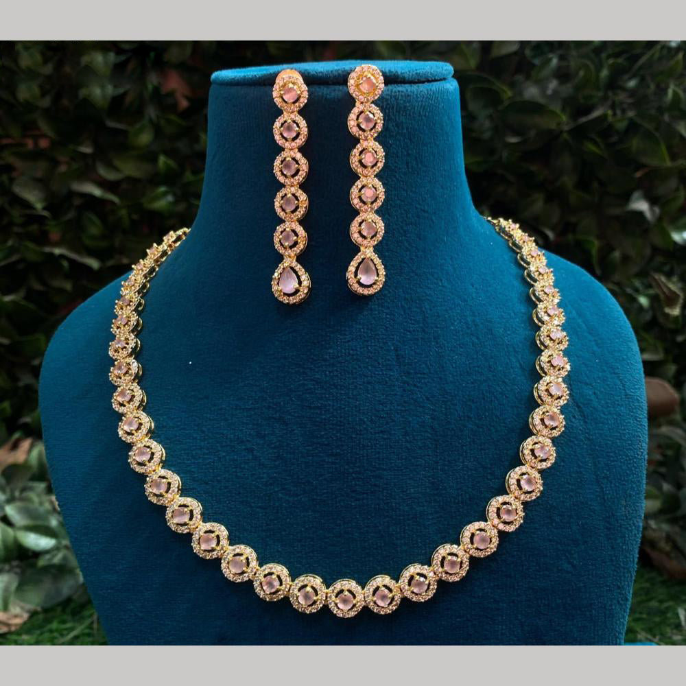 Royal Kundan Jewellery Gold Plated Crystal Stone Necklace Set