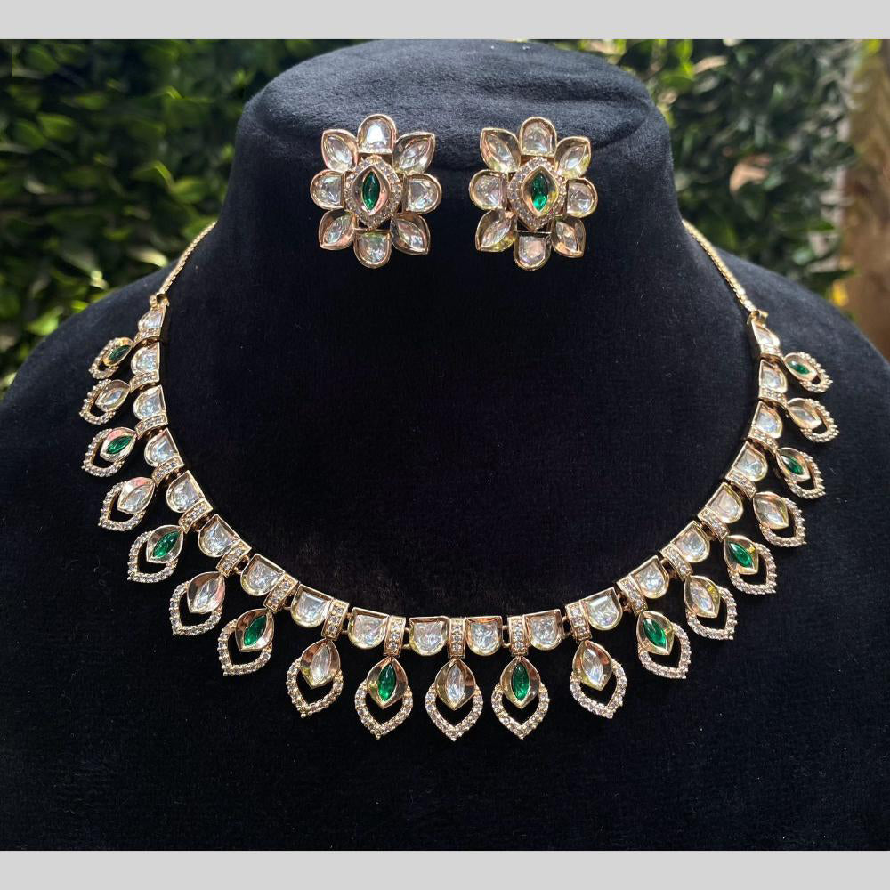 Royal Kundan Jewellery Gold Plated Polki Kundan Necklace Set