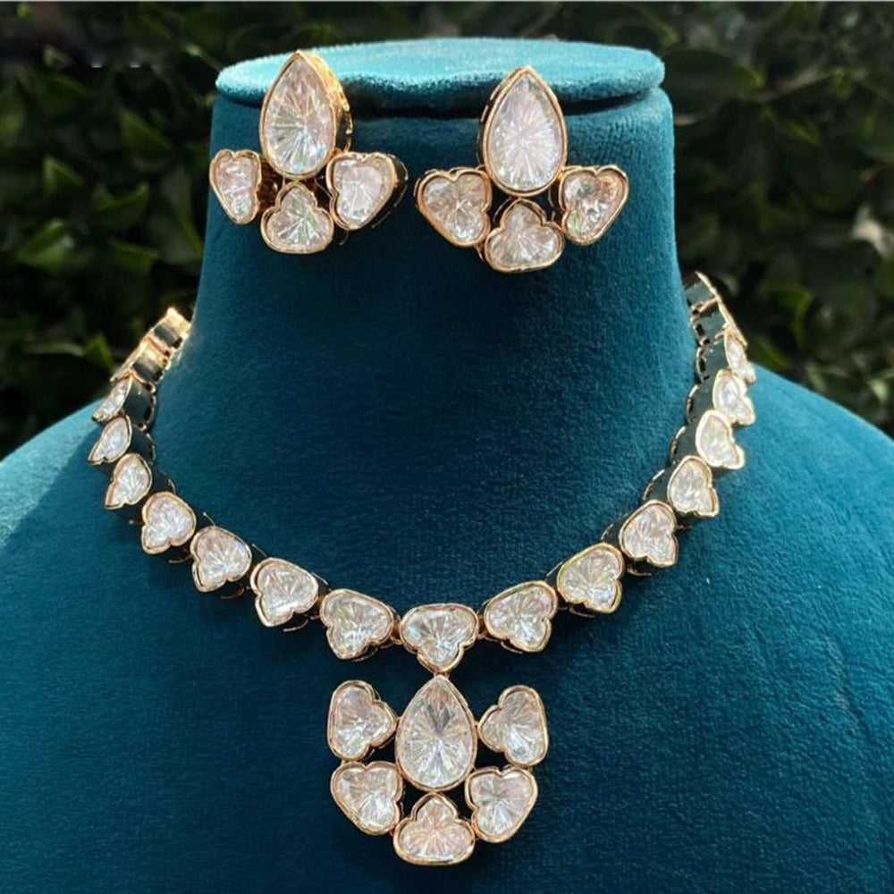 Royal Kundan Jewellery Gold Plated Polki Kundan Necklace Set
