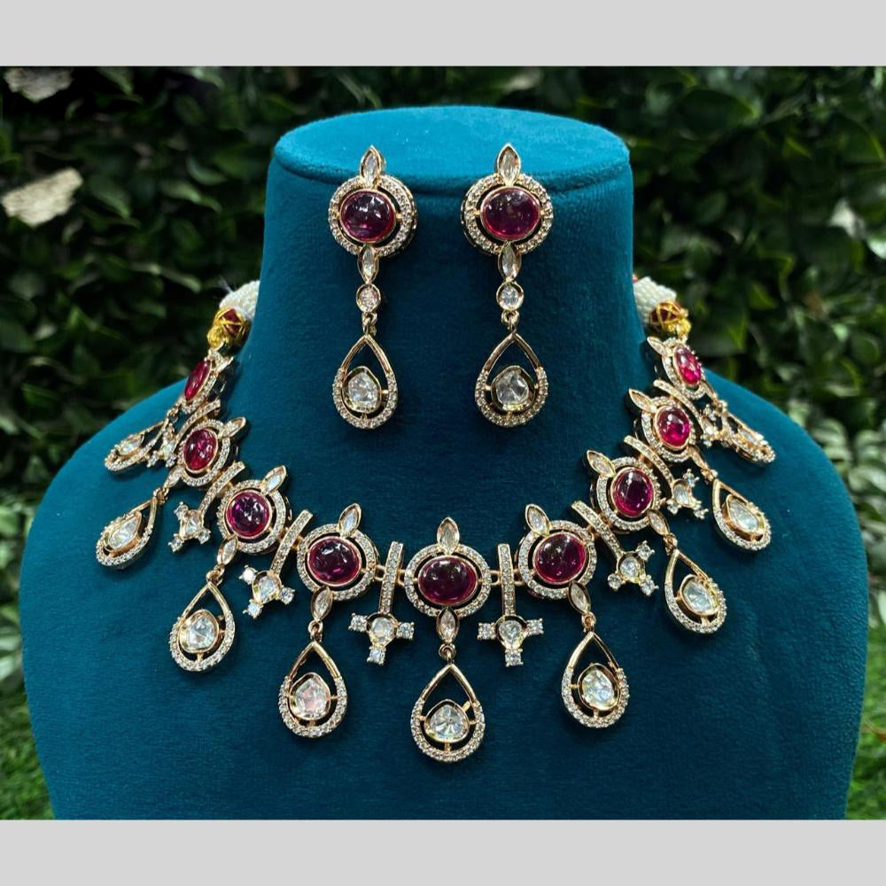 Royal Kundan Jewellery Gold Plated Polki Kundan Necklace Set