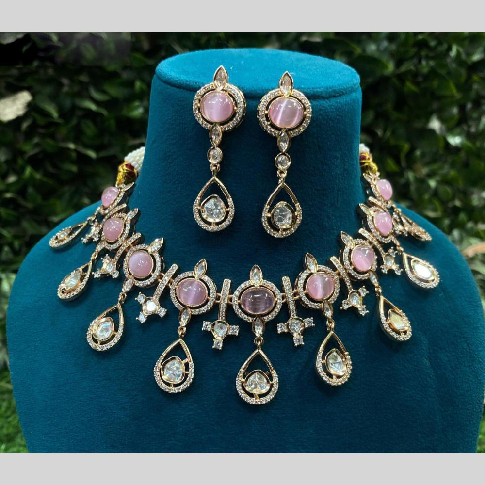 Royal Kundan Jewellery Gold Plated Polki Kundan Necklace Set