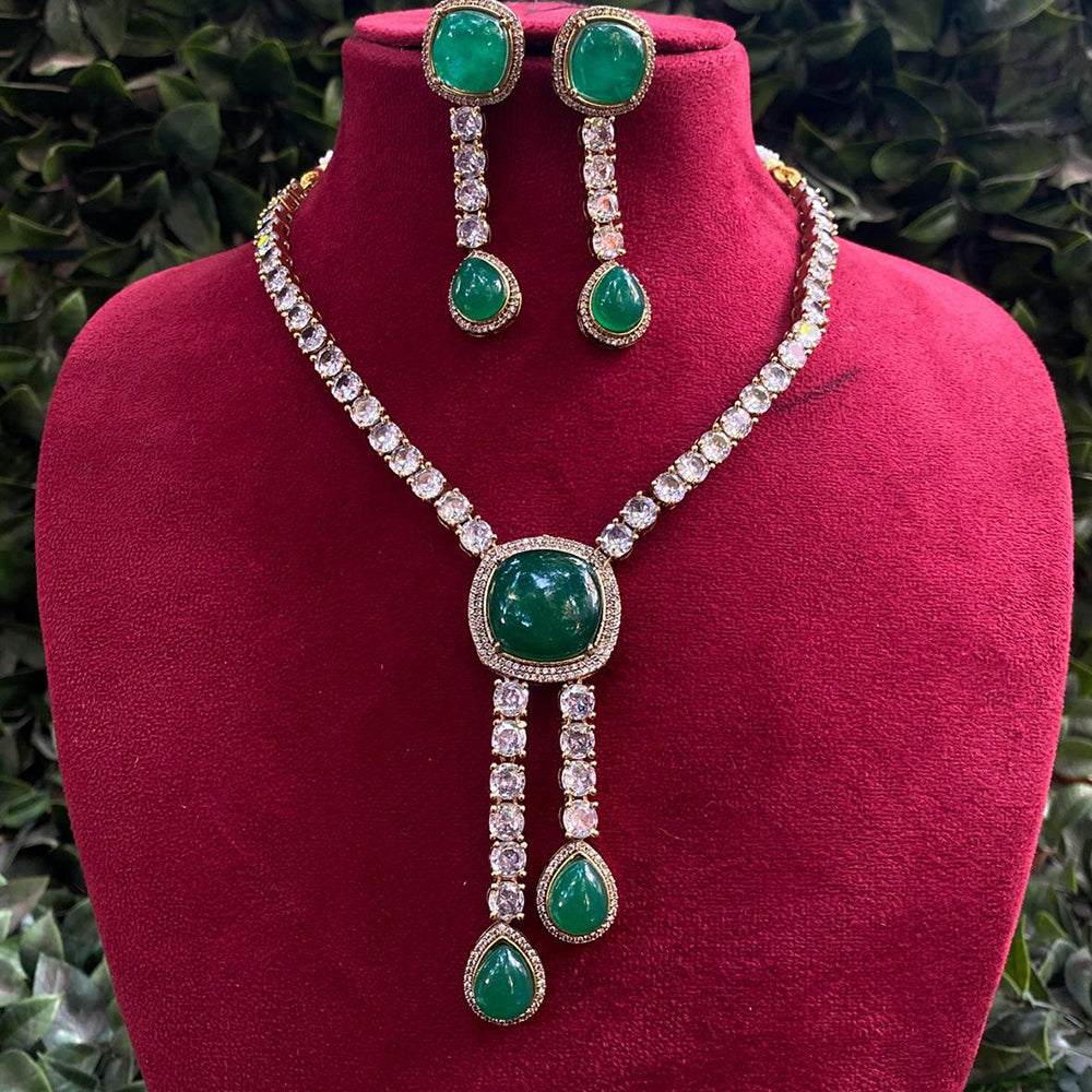 Royal Kundan Jewellery Gold Plated Druzy Stone Necklace Set