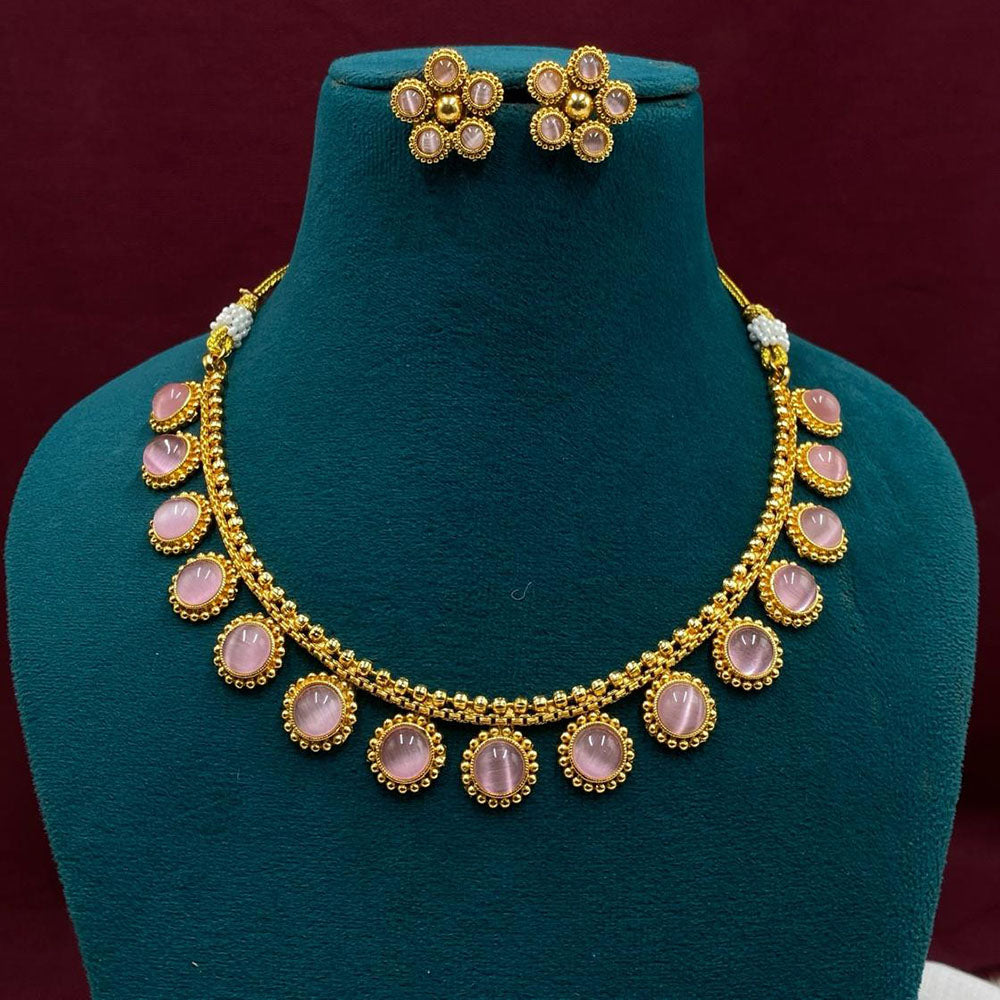 Royal Kundan Jewellery Gold Plated Crystal Stone Necklace Set