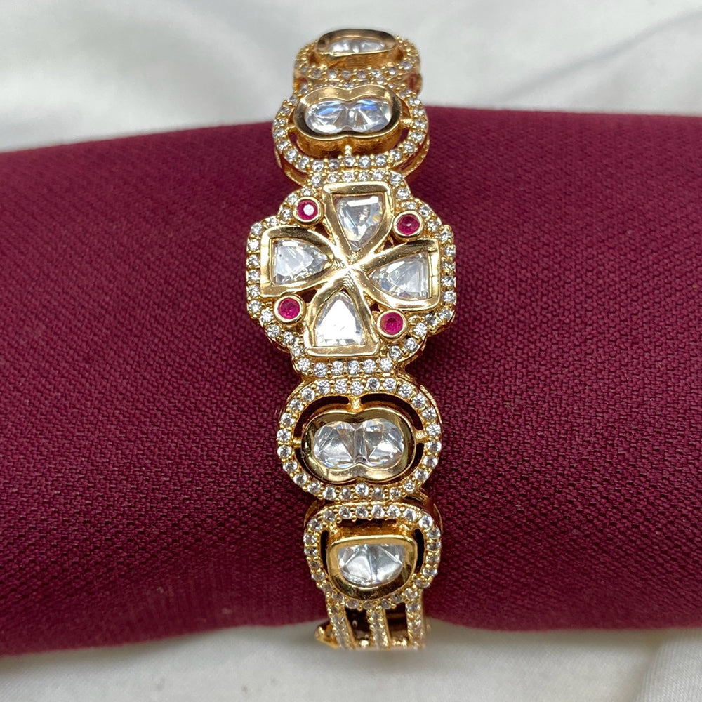 Royal Kundan Jewellery Gold Plated Polki Kundan Stone Bracelet