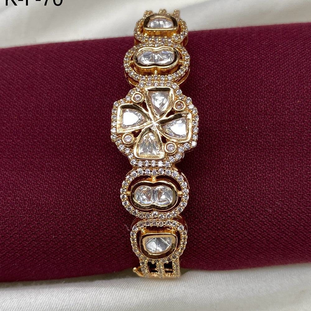 Royal Kundan Jewellery Gold Plated Polki Kundan Stone Bracelet