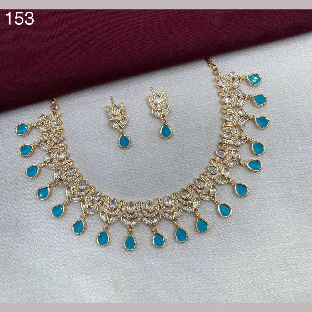 Royal Kundan Jewellery Gold Plated Polki Kundan Stone Necklace Set