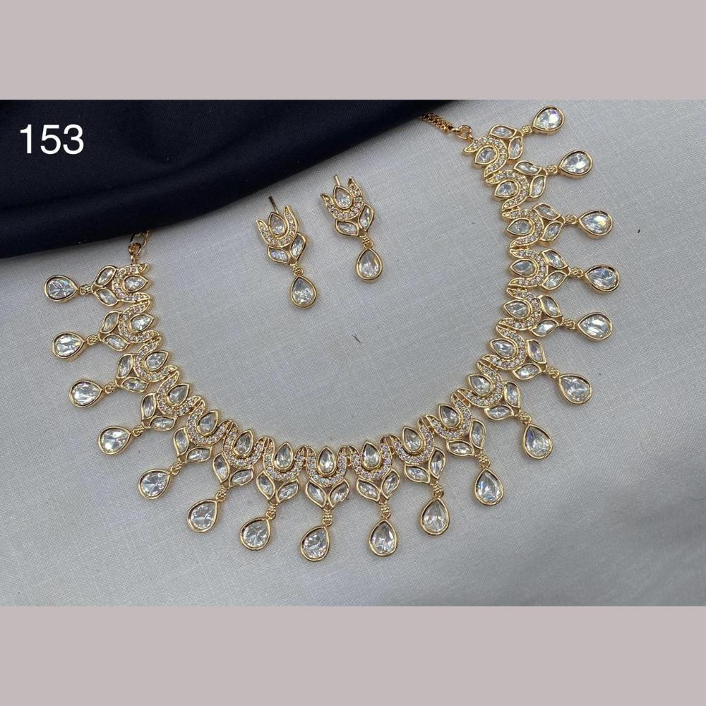 Royal Kundan Jewellery Gold Plated Polki Kundan Stone Necklace Set