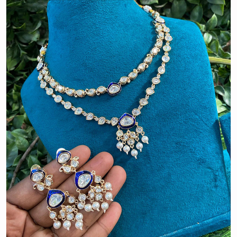 Royal Kundan Jewellery Polki Kundan Stone And Meenakari Festive Necklace Set