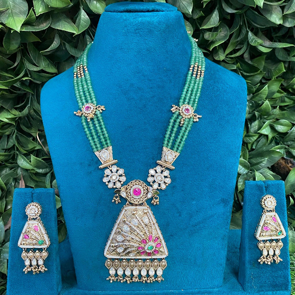 Royal Kundan Jewellery Heritage Kundan and Pearl Long Necklace for Wedding Wear