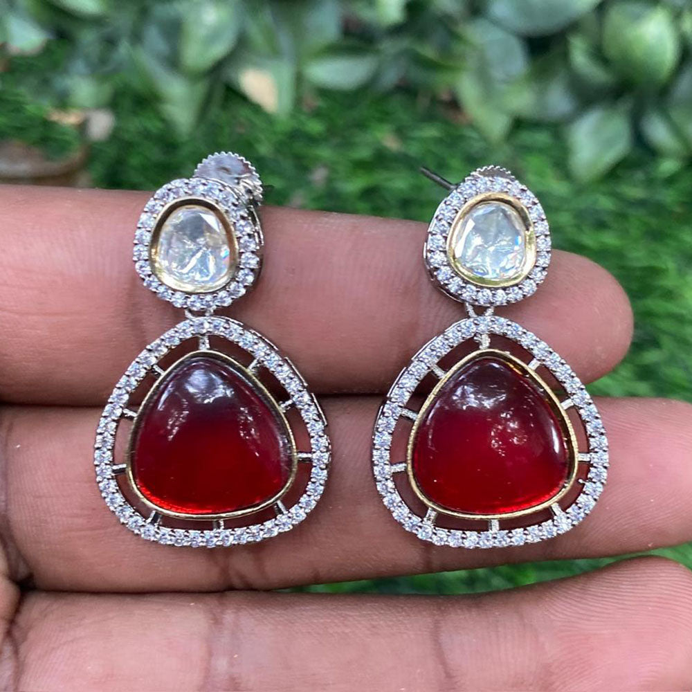 Royal Kundan Jewellery Classic Queen Polki Kundan Dangler Earrings