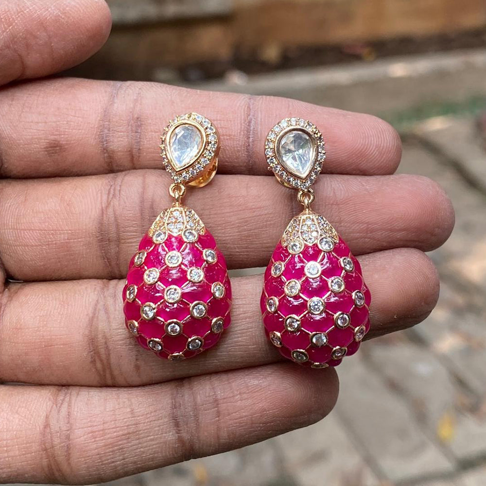 Royal Kundan Jewellery Royal Look Polki Kundan Stone Dangler Earrings