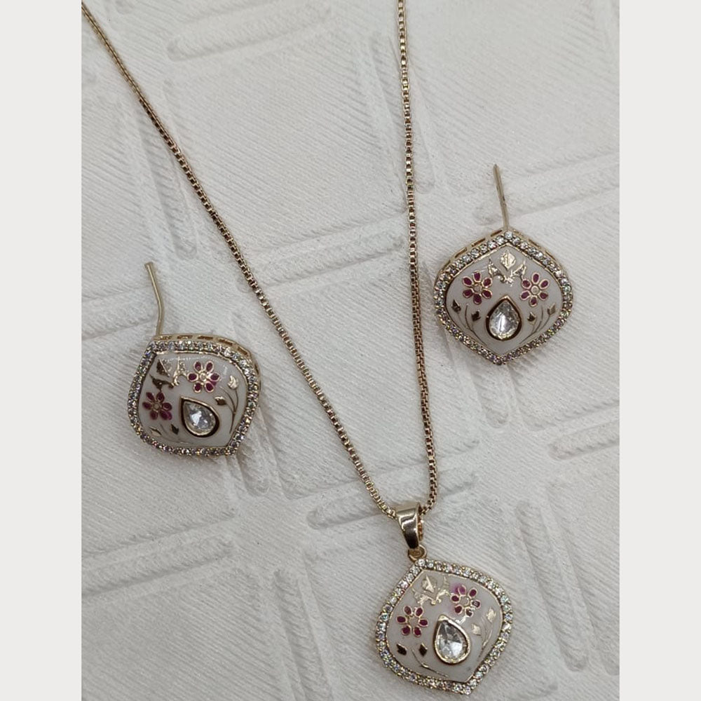 Royal Kundan Jewellery Classic Polki Kundan Stone Pendant Set