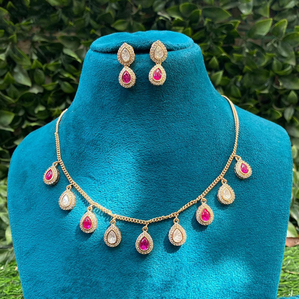 Royal Kundan Jewellery Elegant Polki Kundan Stone Necklace Set