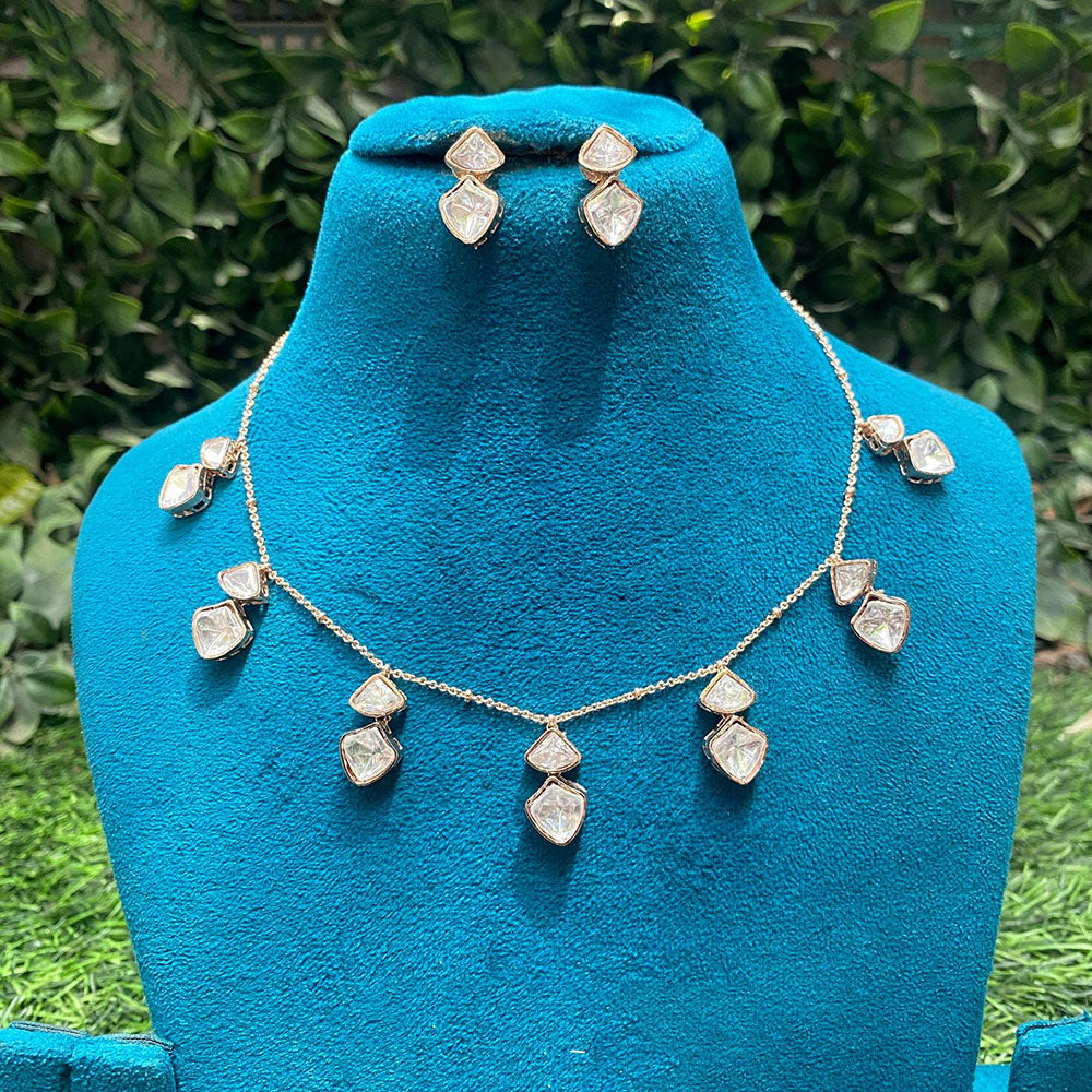 Royal Kundan Jewellery Designer Polki Kundan Stone Necklace Set