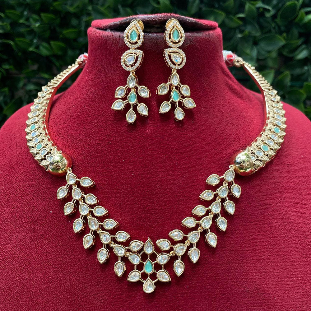 Royal Kundan Jewellery Designer Polki Kundan Stone Necklace Set