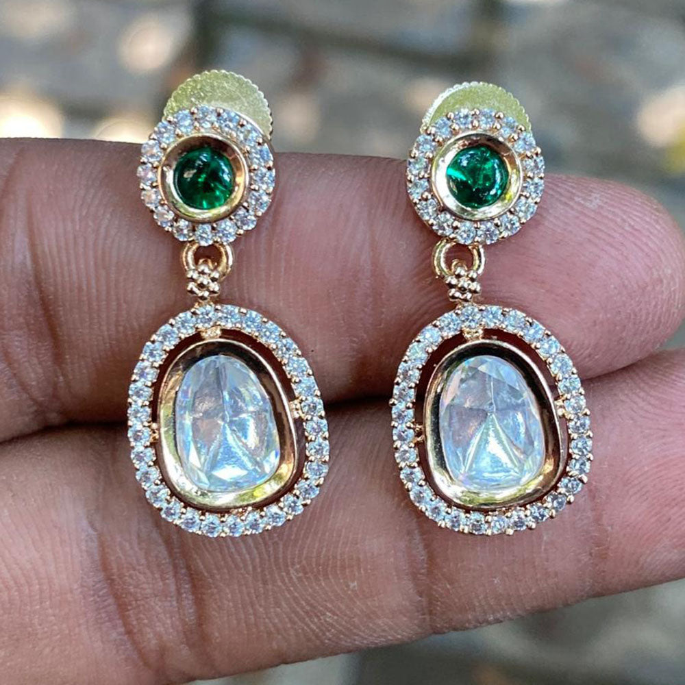 Royal Kundan Jewellery Royal Look Polki Kundan Stone Dangler Earrings