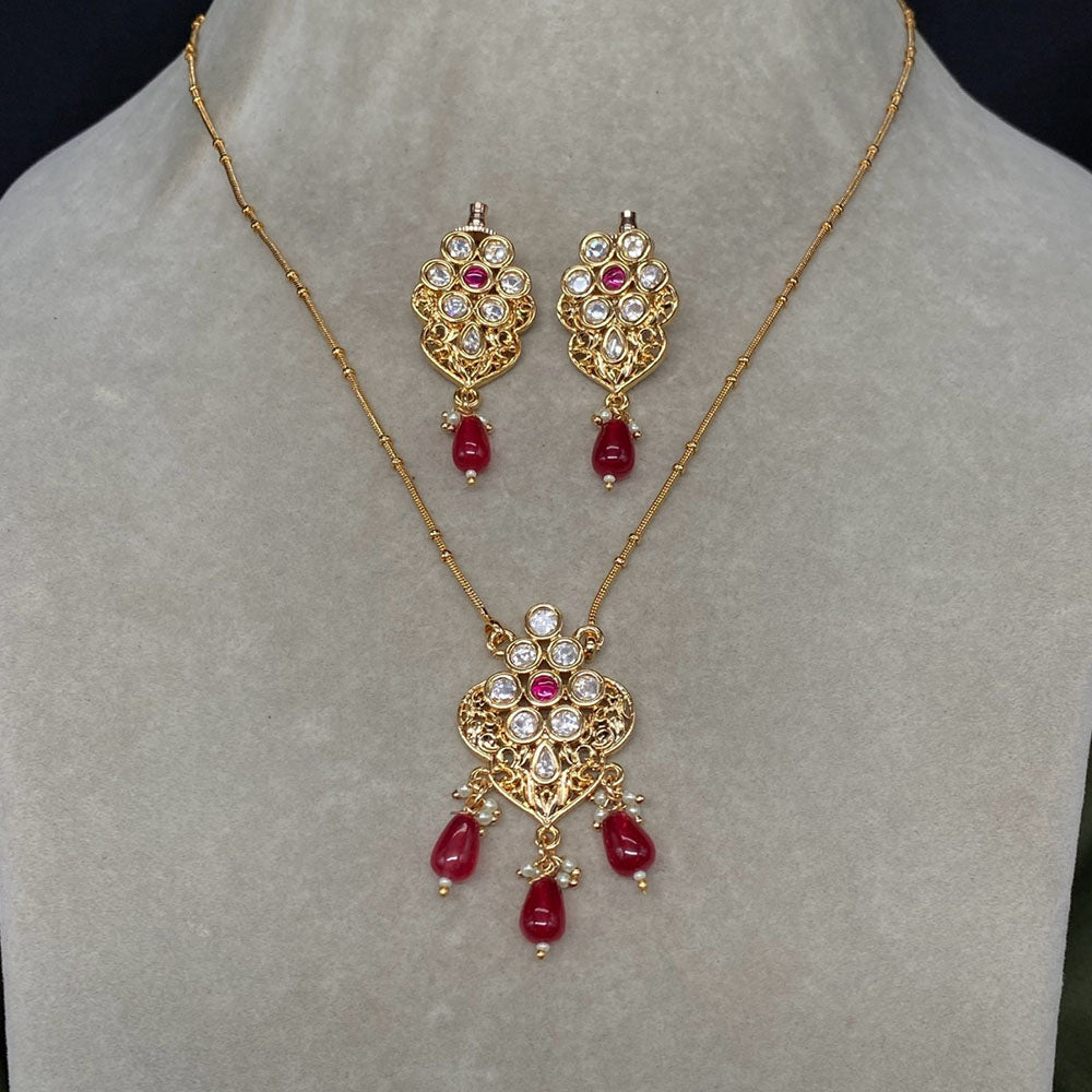 Royal Kundan Jewellery Trendy Polki Kundan Stone And Beads Necklace Set